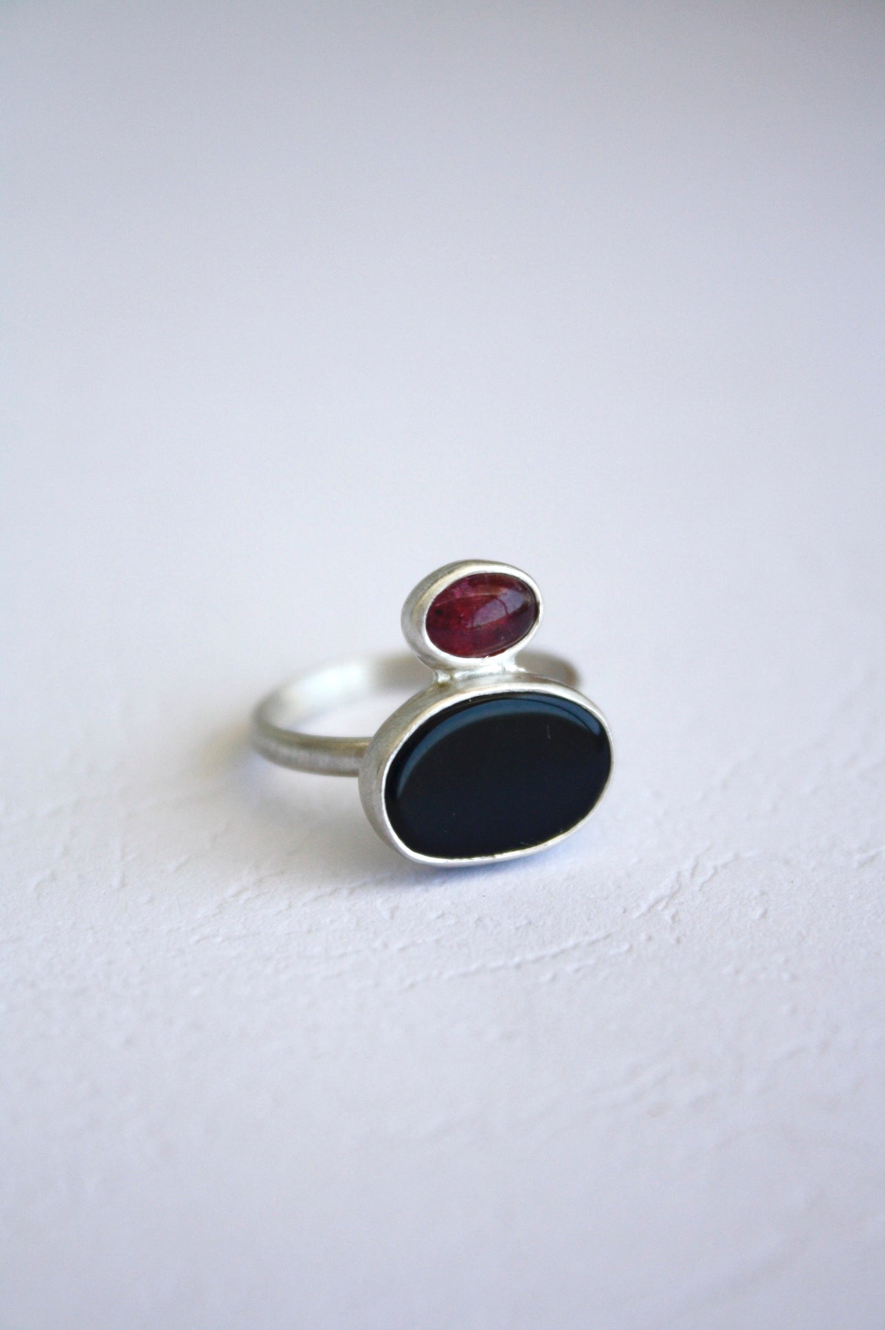 Onyx & Pink Tourmaline Ring