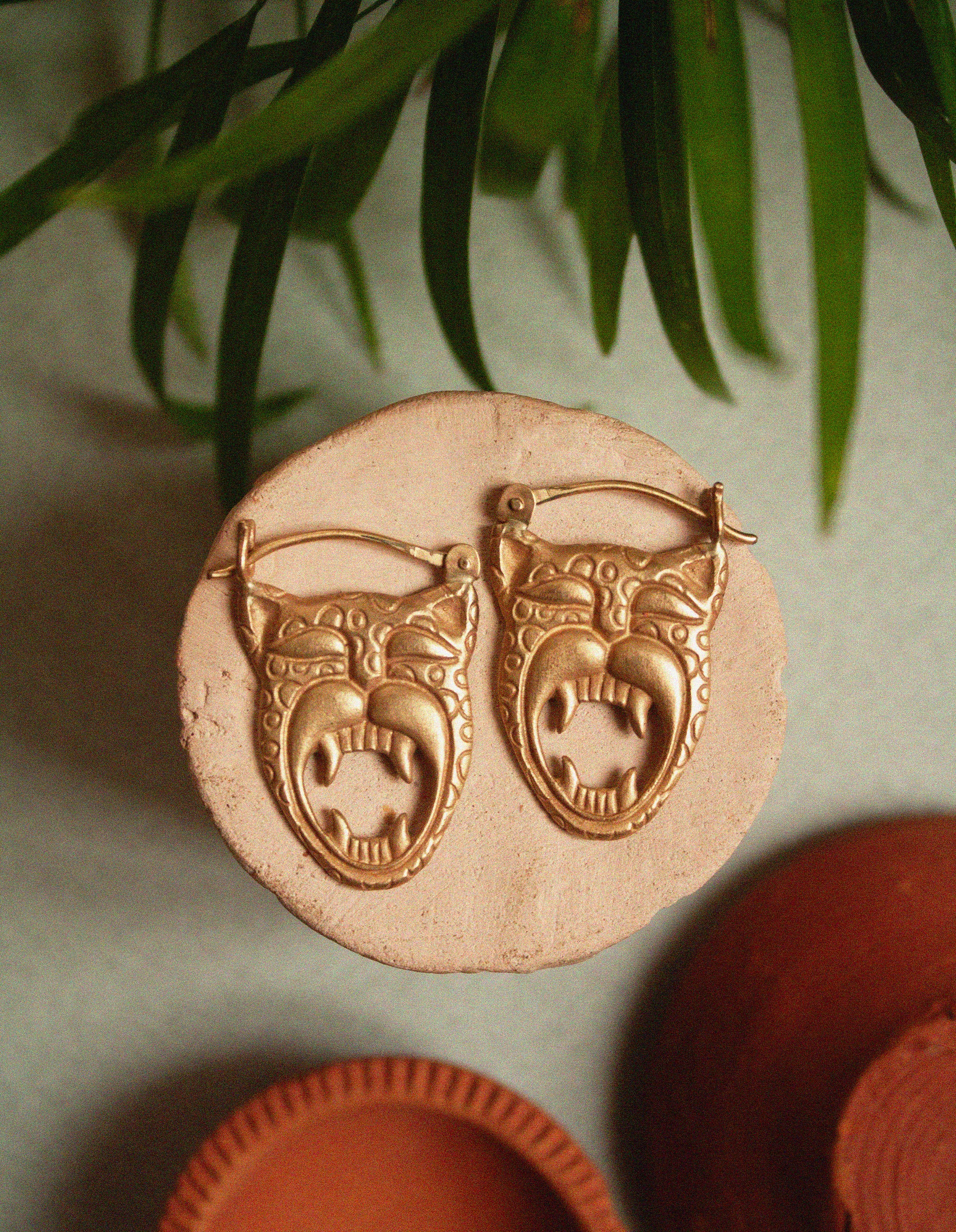 Jaguar Mask Earrings