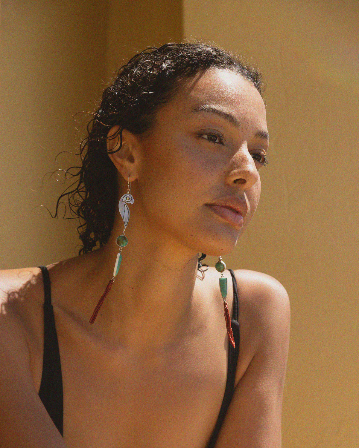Papagayo Turquoise Shoulder Duster Earrings