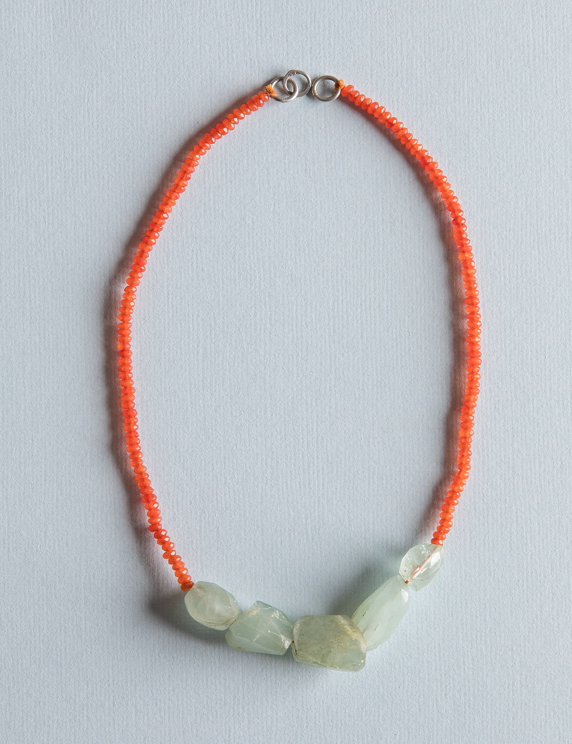 Aquamarine & Carnelian Statement Necklace