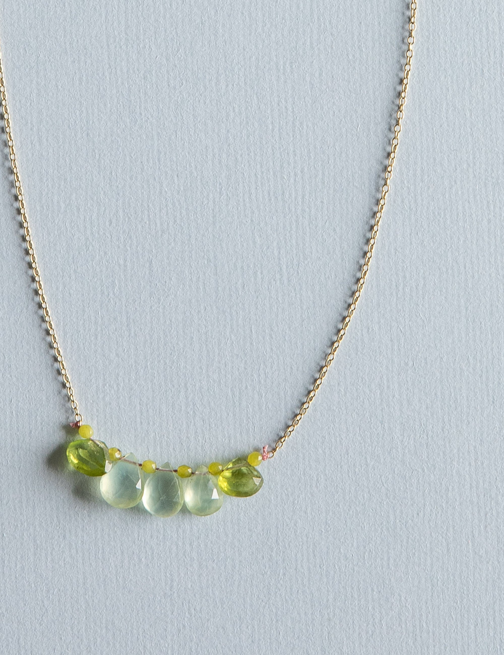 Peridot & Prehnite Briolette Necklace