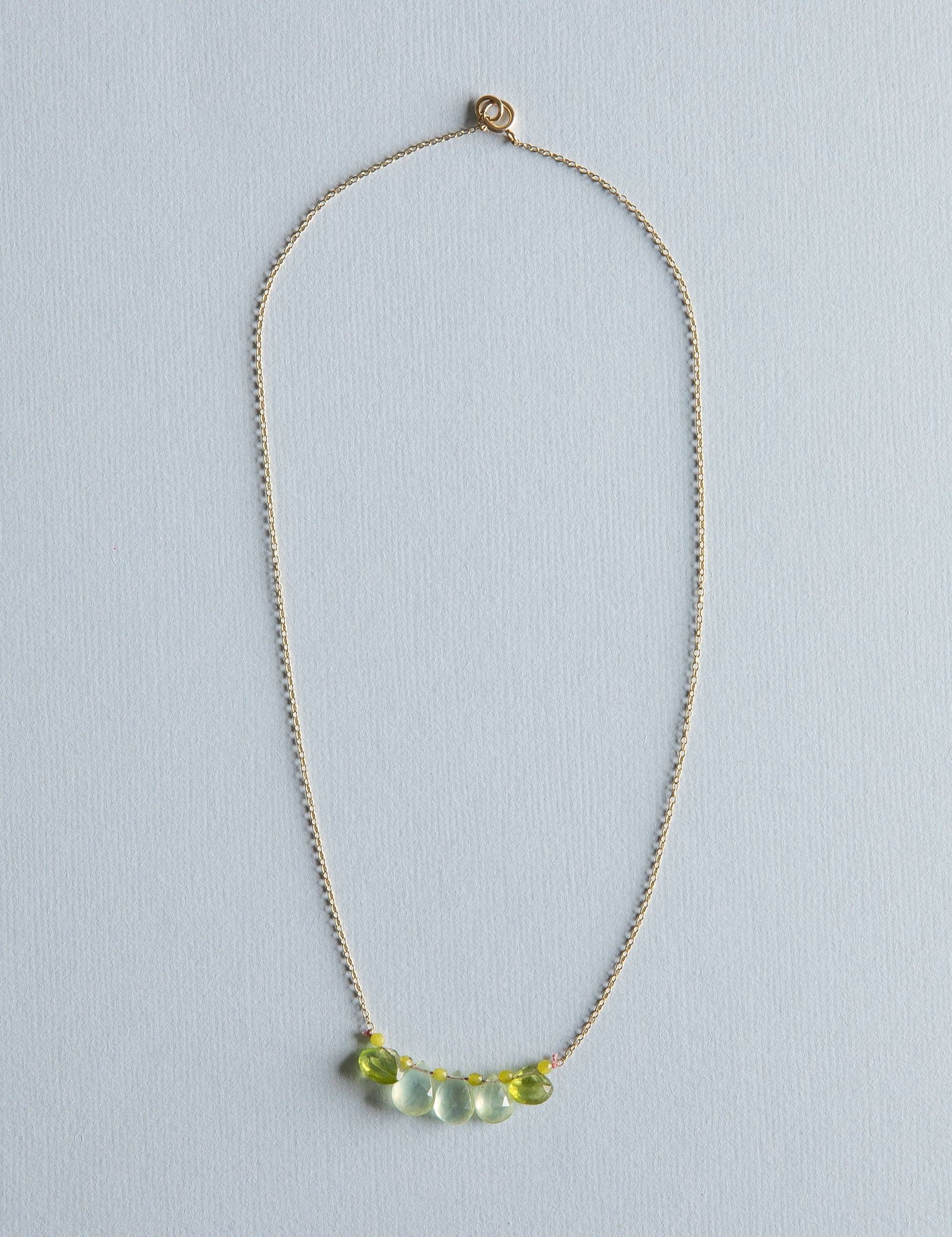 Peridot & Prehnite Briolette Necklace